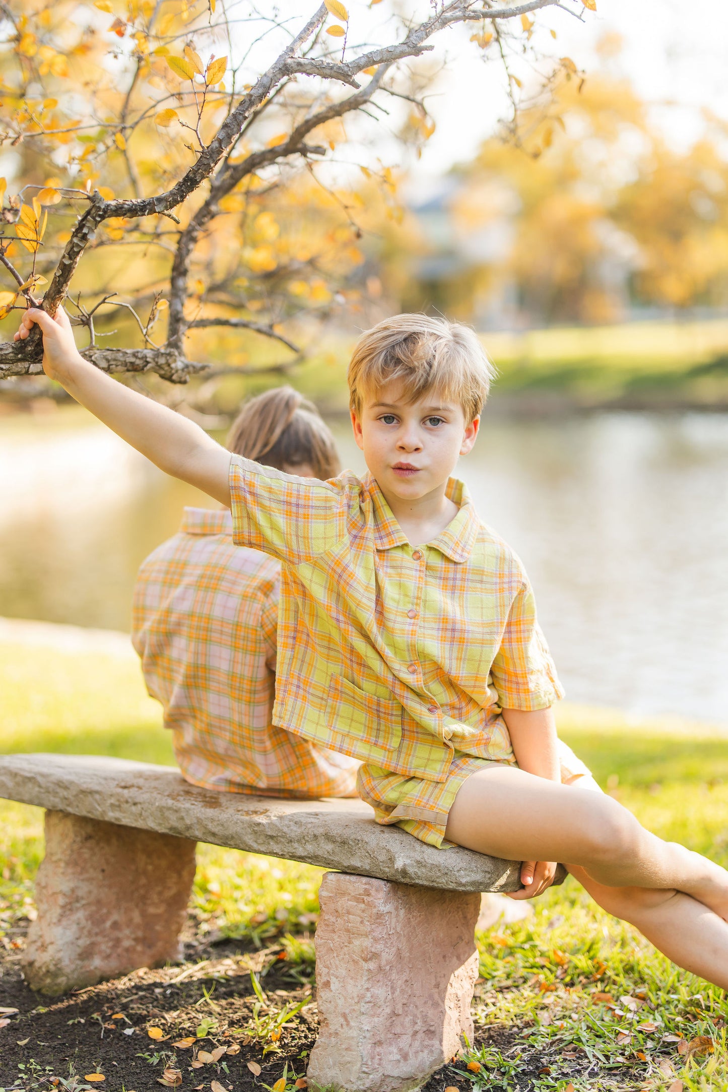 Yellow Texas Plaid Short Set