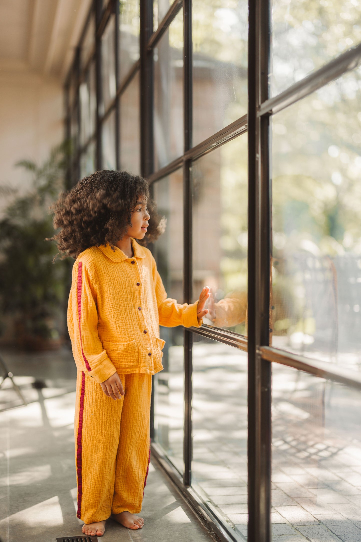 MERRY GOLD GAUZE LONG PAJAMA SET