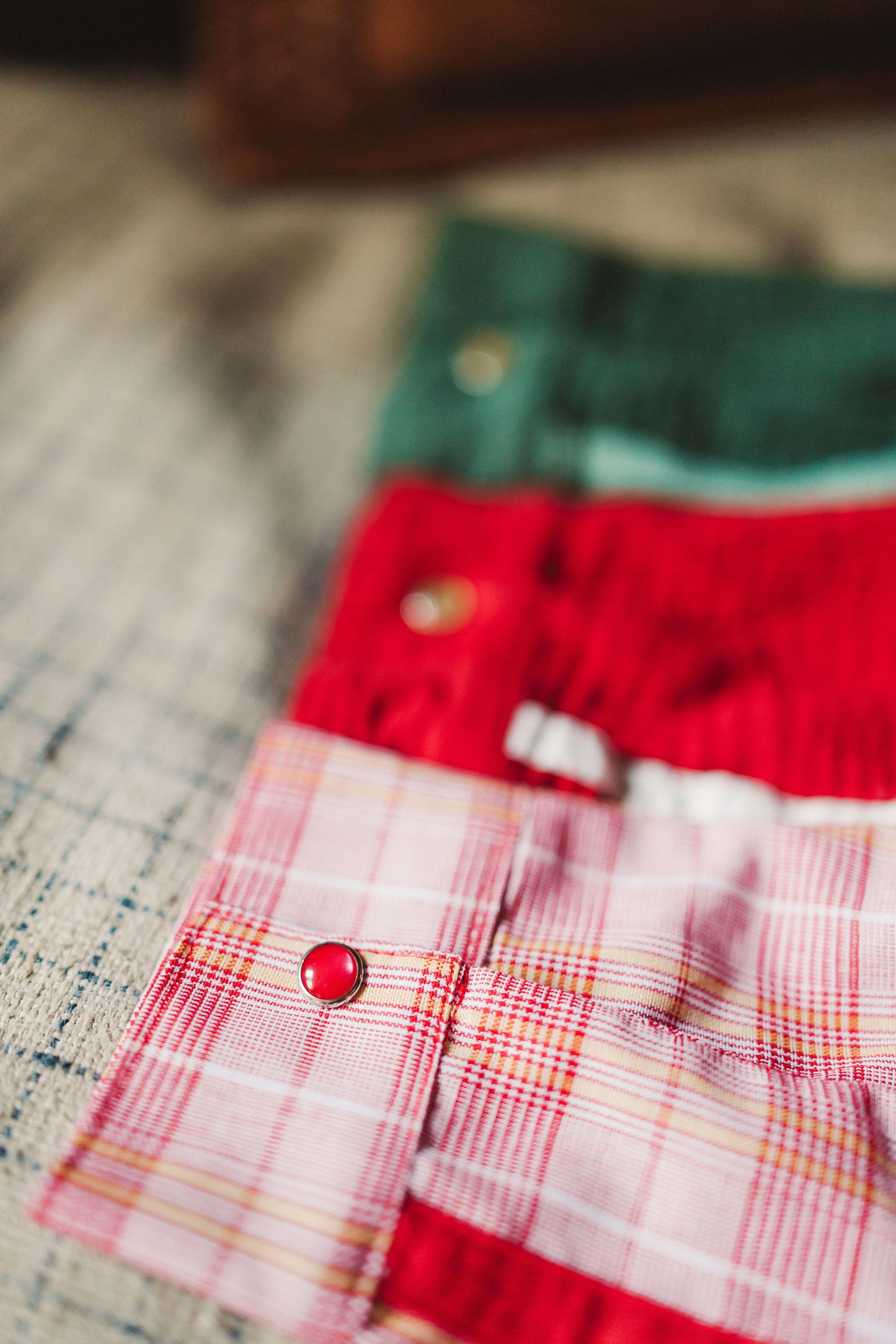 RED PLAID SHIRT DRESS