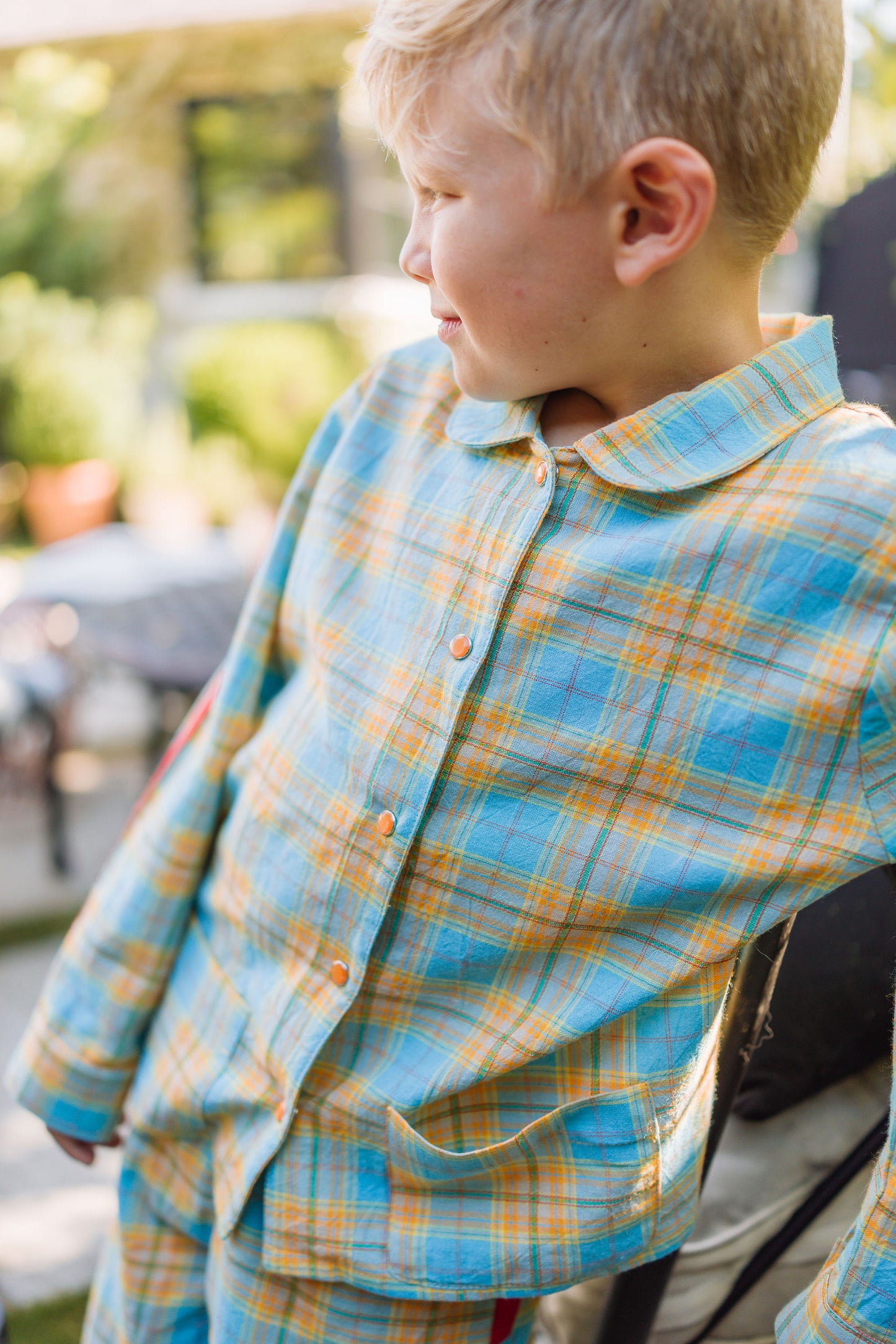 Blue Texas Plaid Long Set