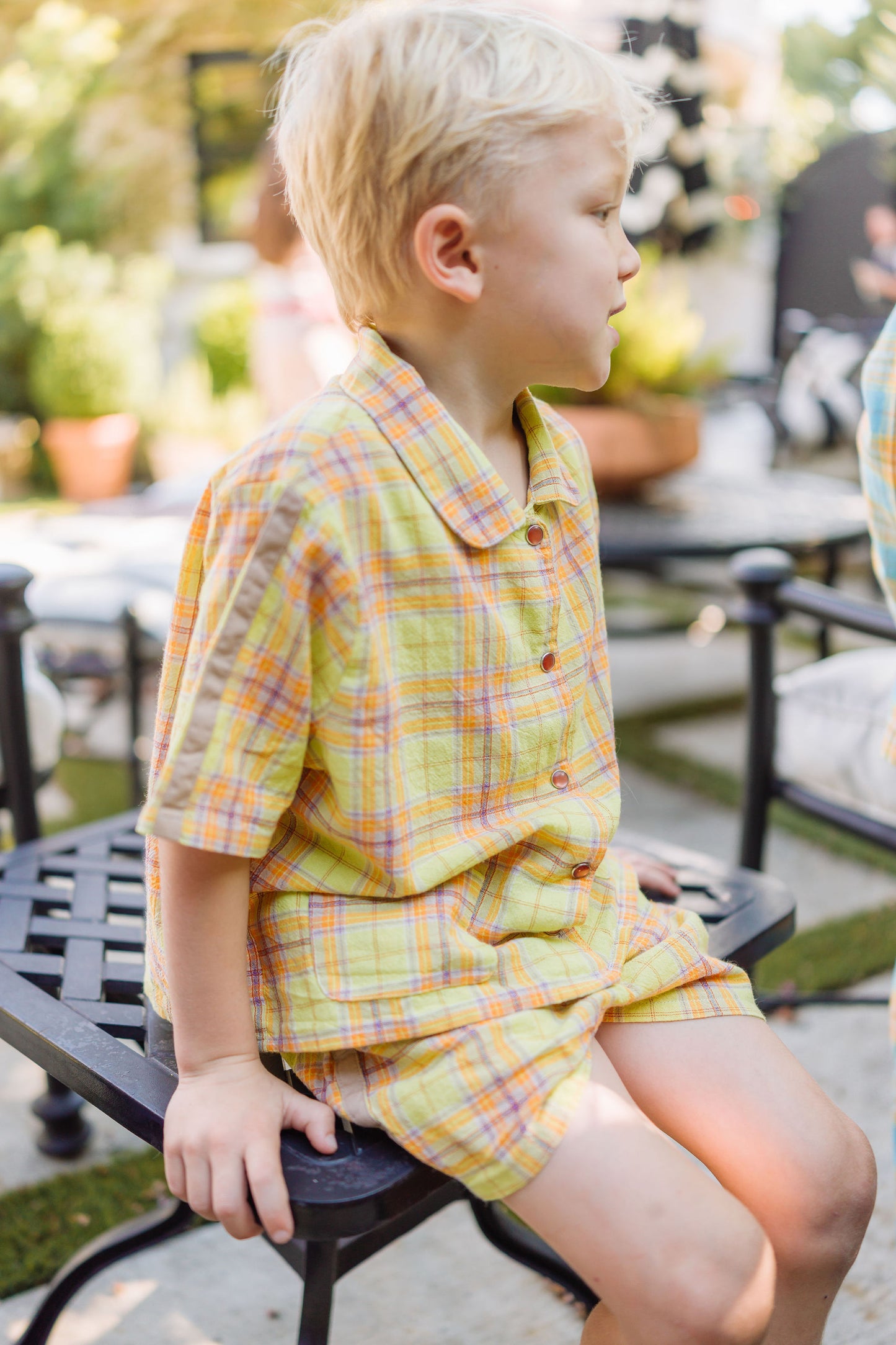 Yellow Texas Plaid Short Set