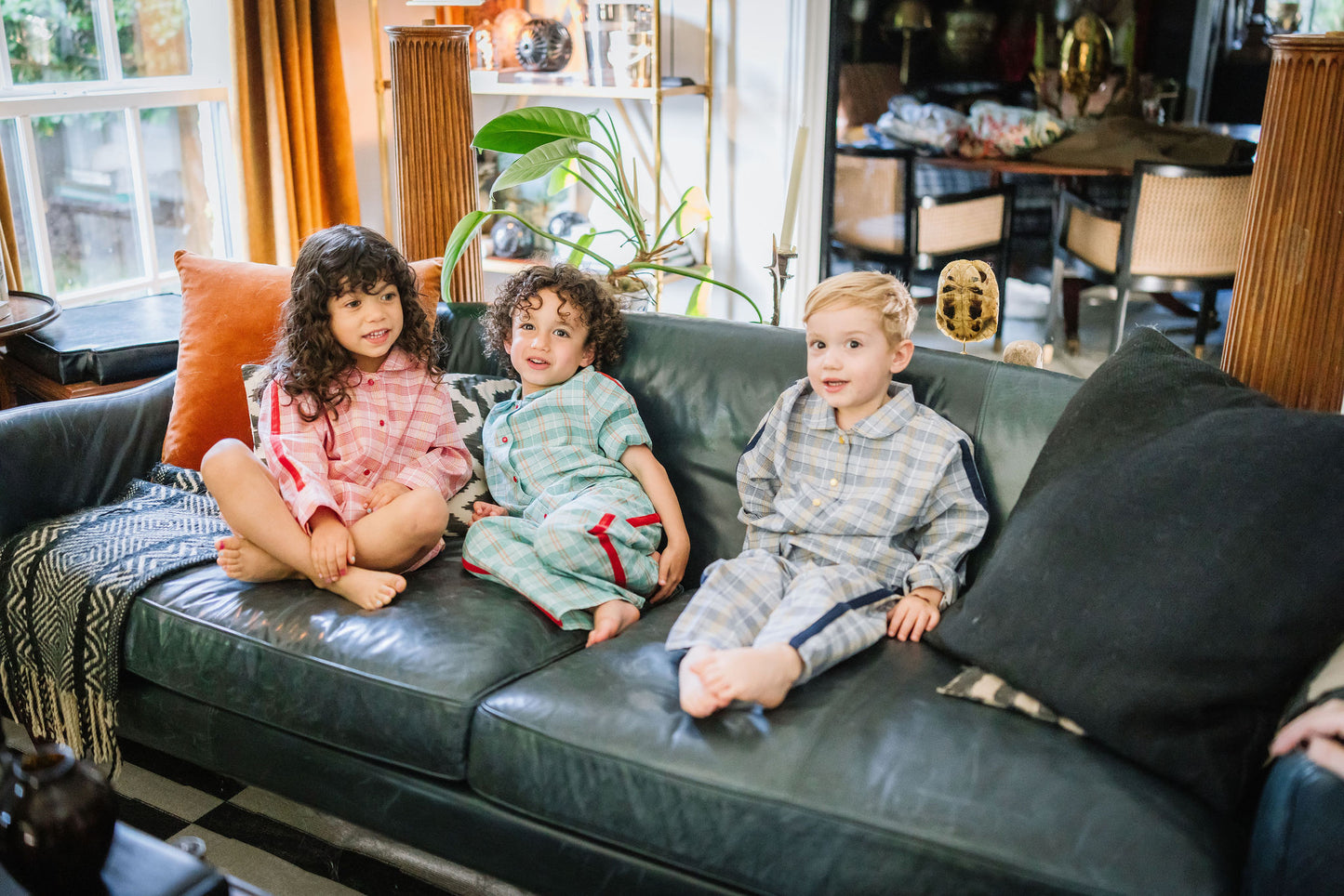 NAVY PLAID LONG PAJAMA SET