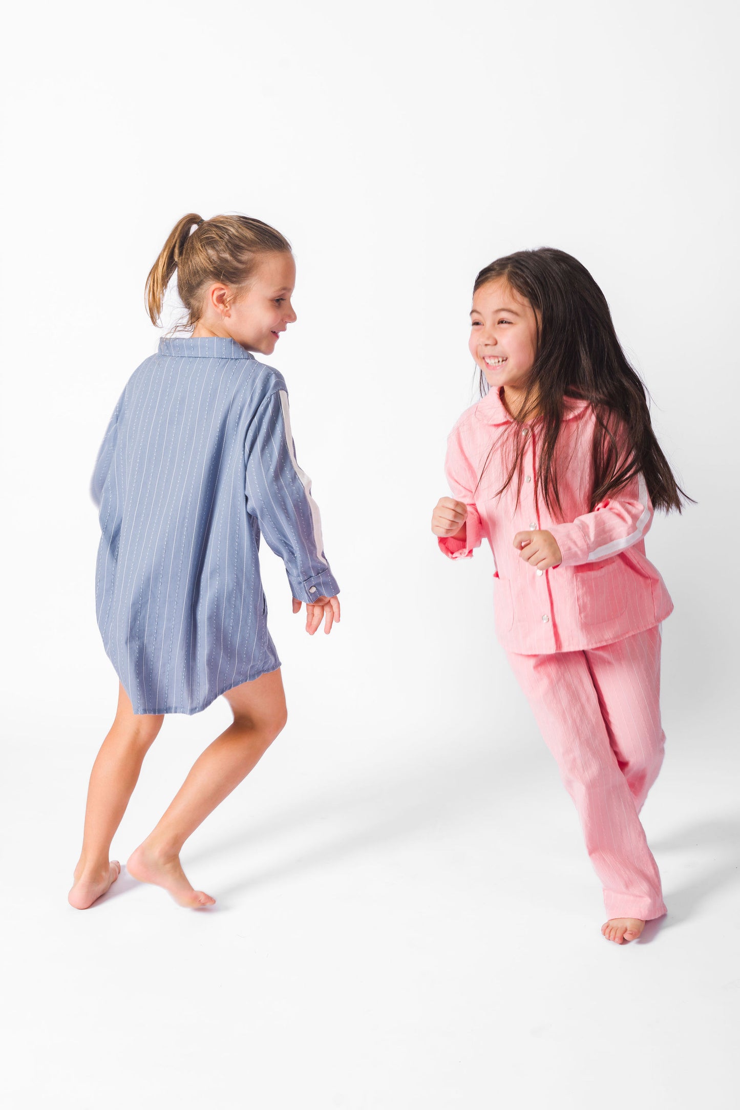 Grey Blue California Stripe Shirt Dress