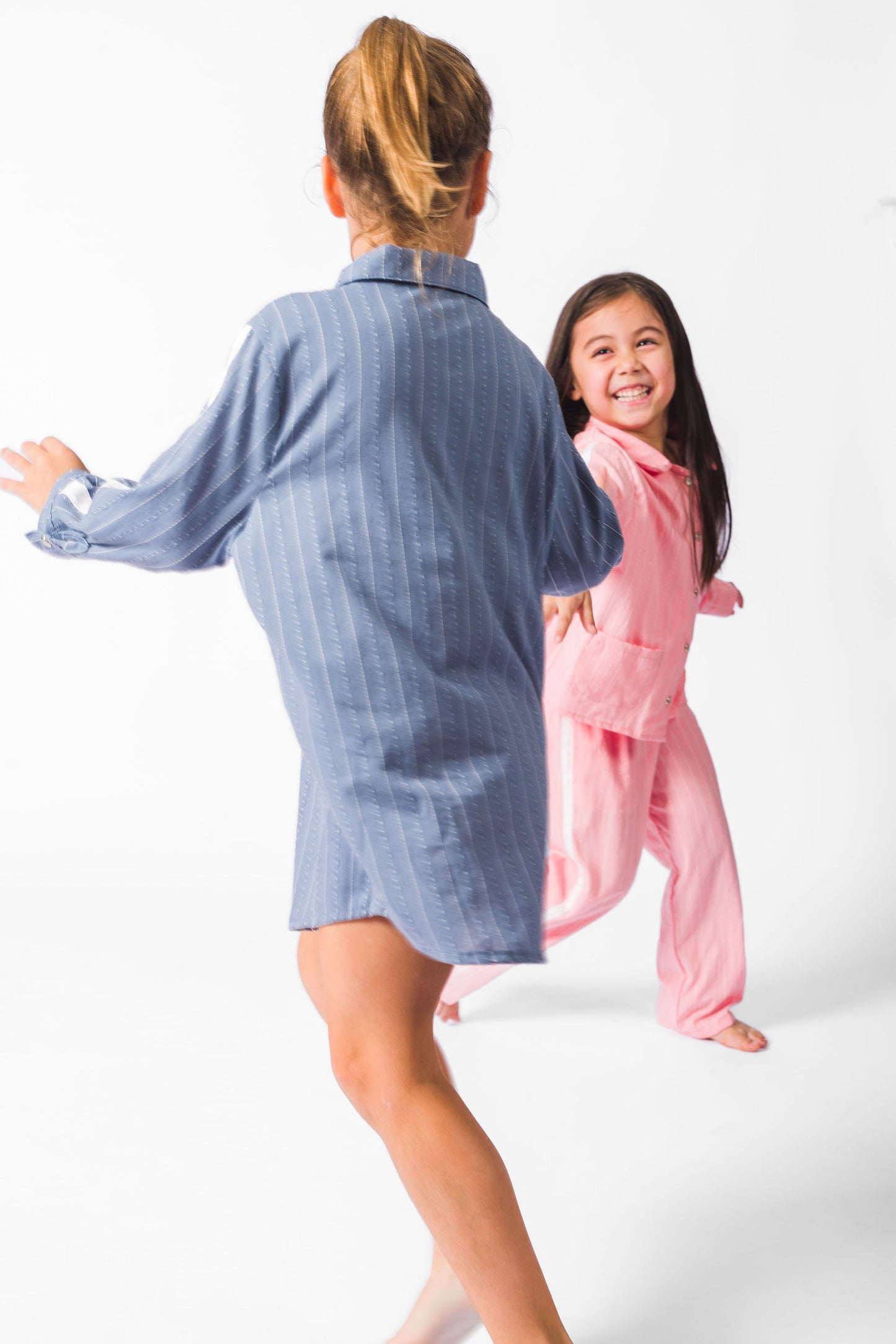 Grey Blue California Stripe Shirt Dress