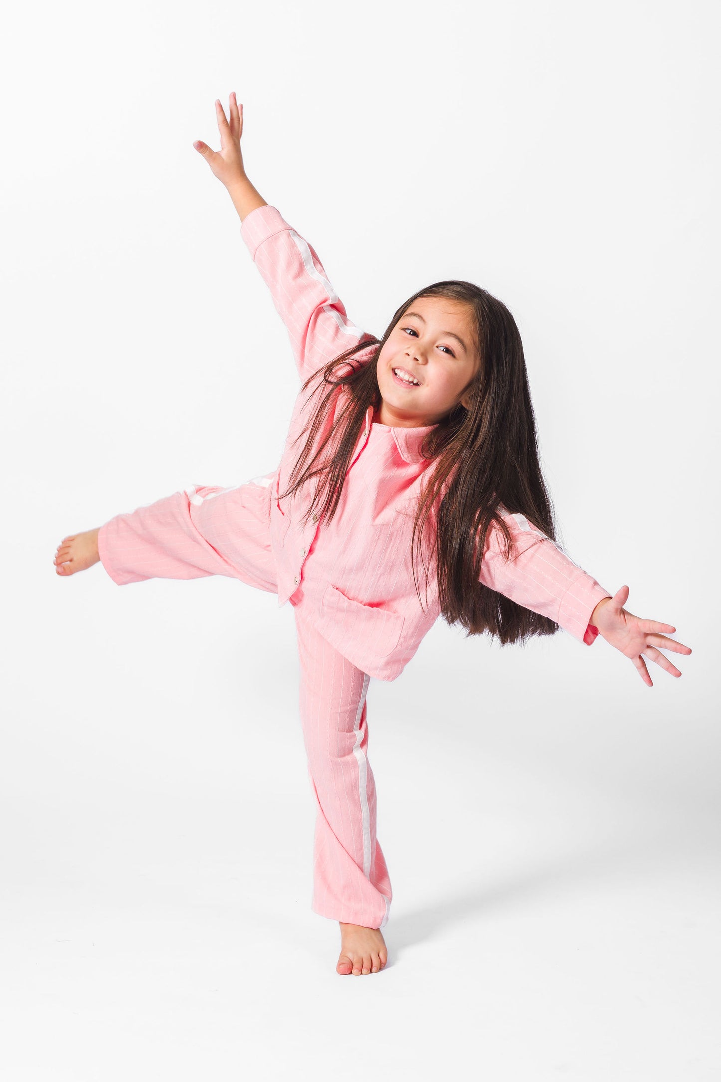 Pink California Stripe Long Set