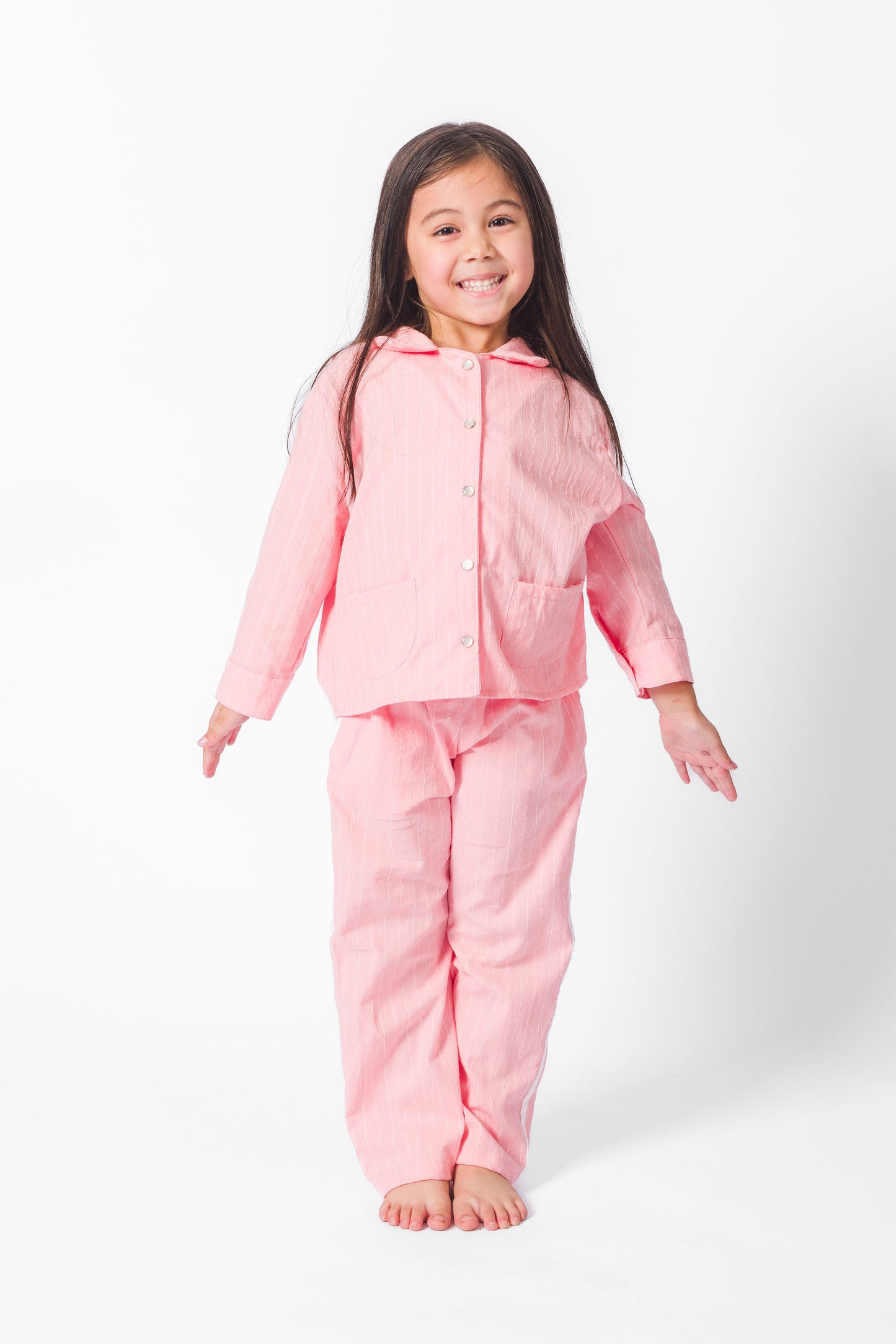 Pink California Stripe Long Set