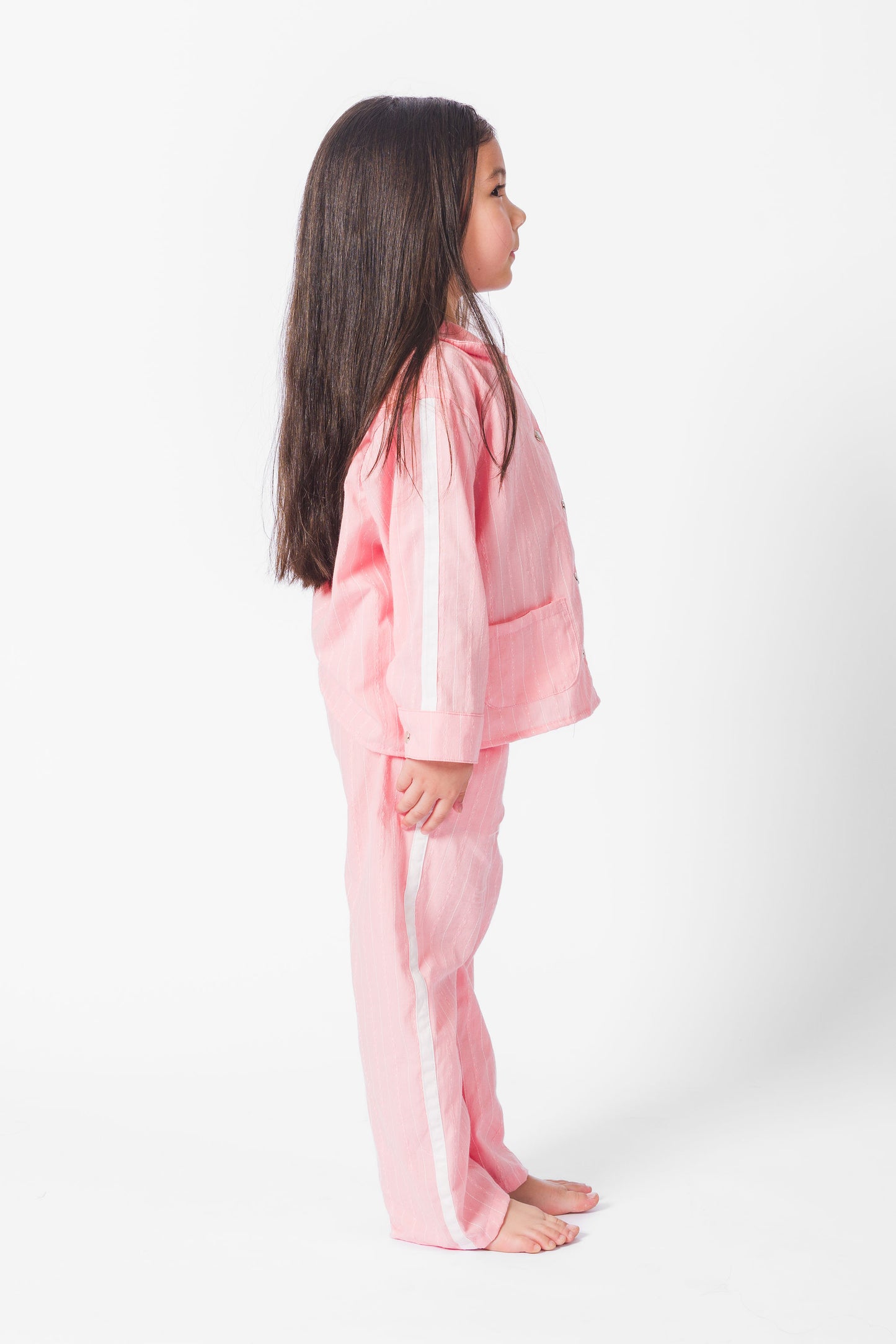 Pink California Stripe Long Set