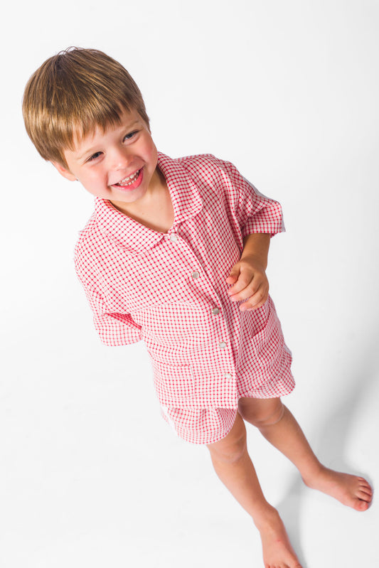 Red Picnic Short Set