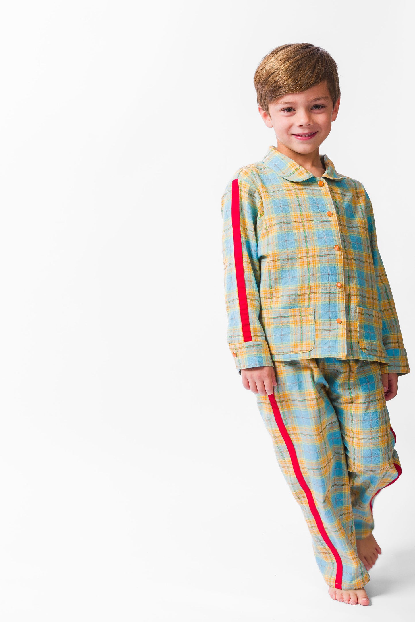 Blue Texas Plaid Long Set