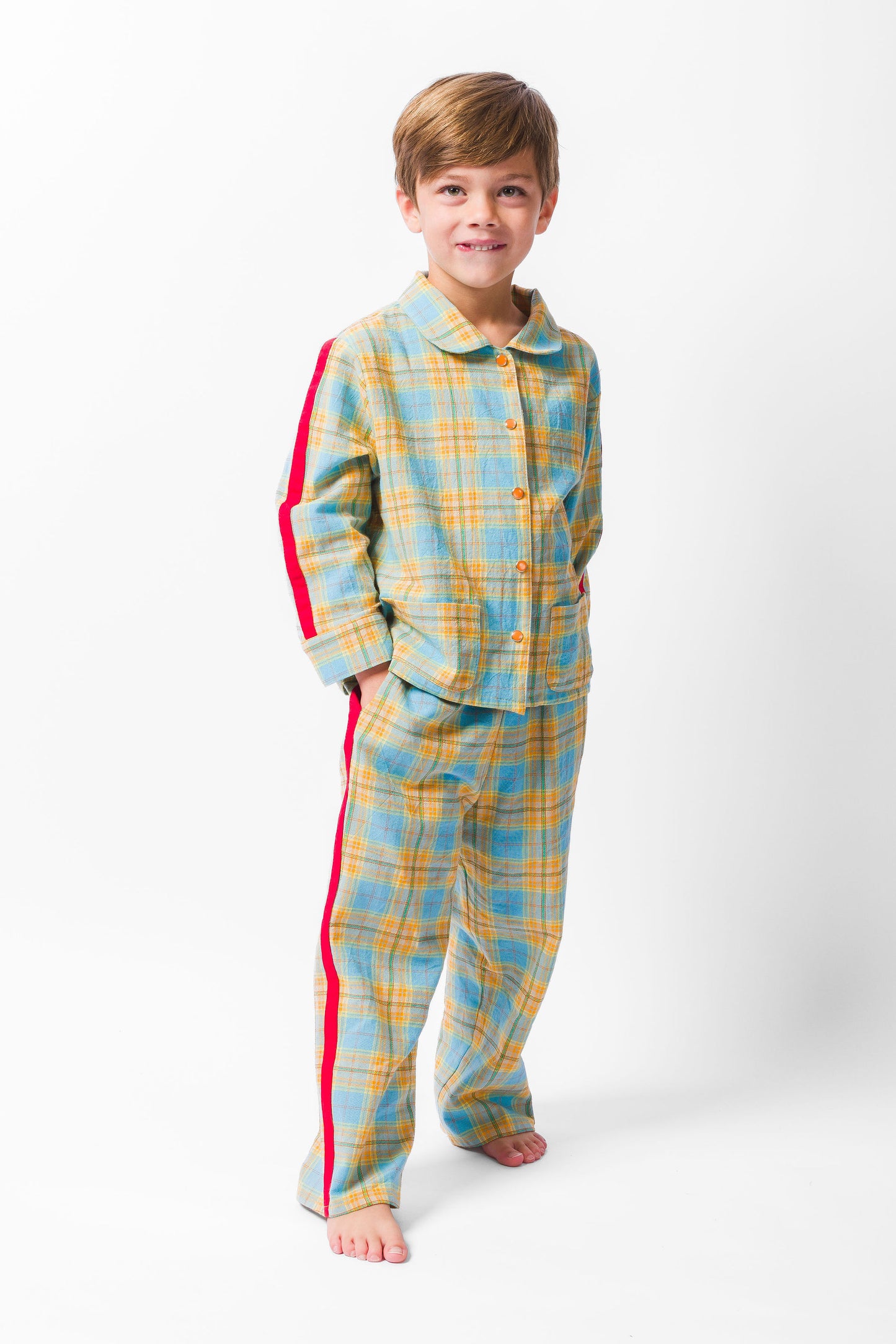 Blue Texas Plaid Long Set