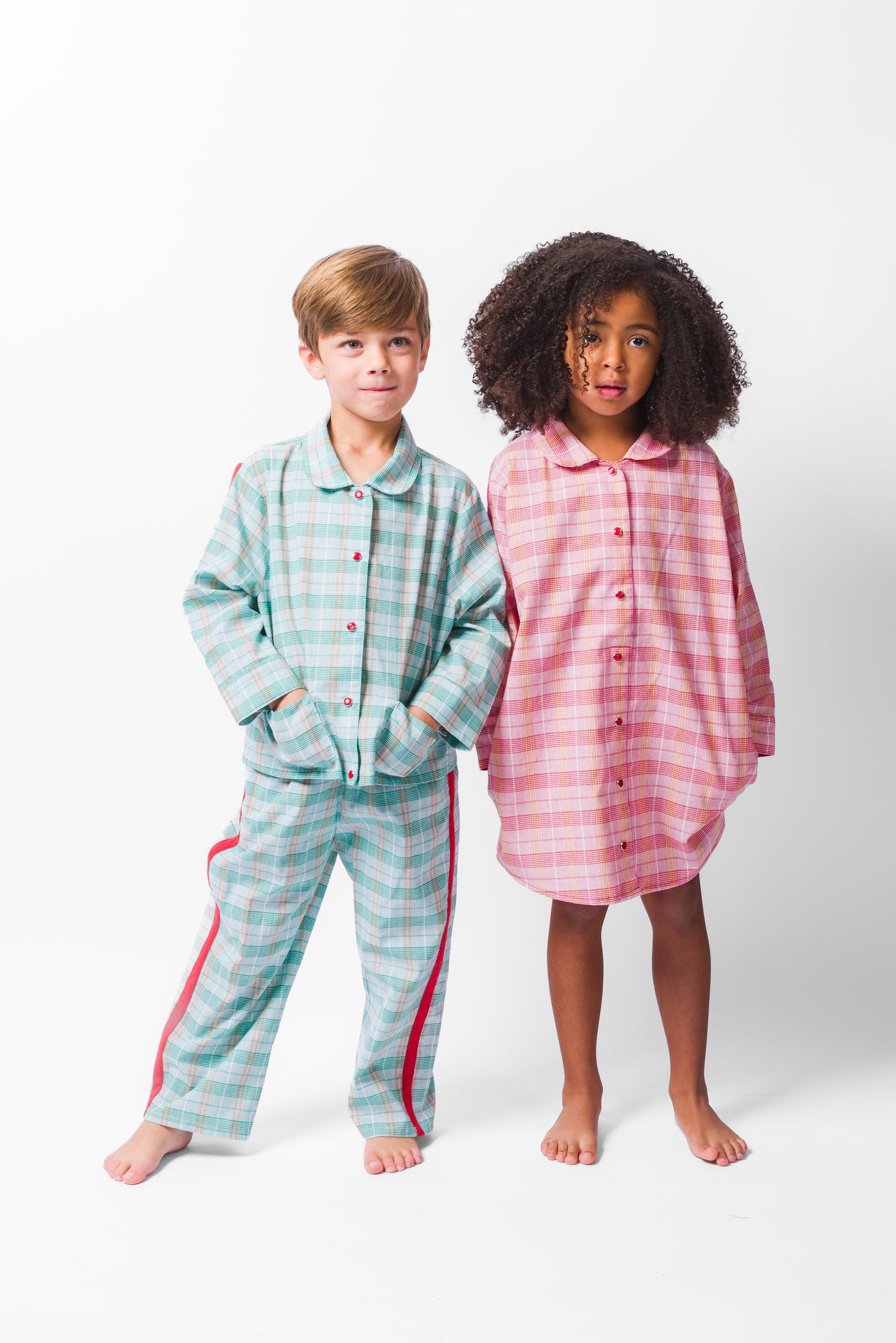 RED PLAID SHIRT DRESS