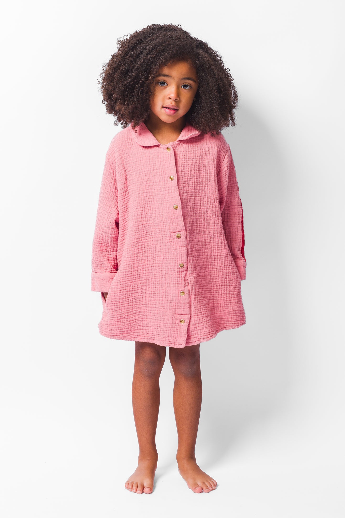 ROSE GAUZE SHIRT DRESS