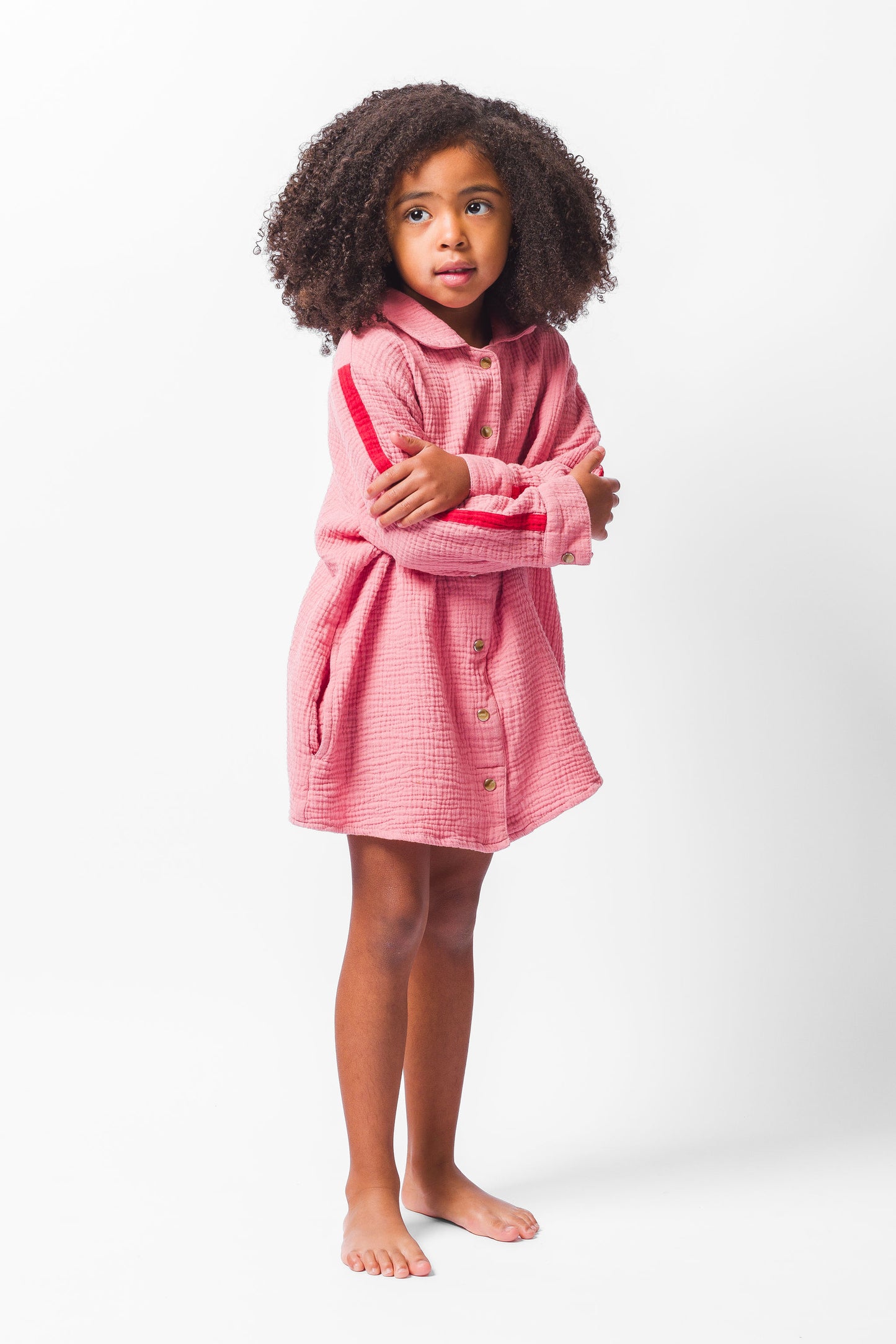 ROSE GAUZE SHIRT DRESS