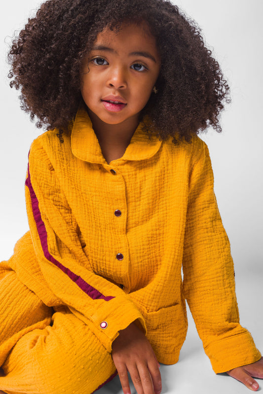 MERRY GOLD GAUZE LONG PAJAMA SET