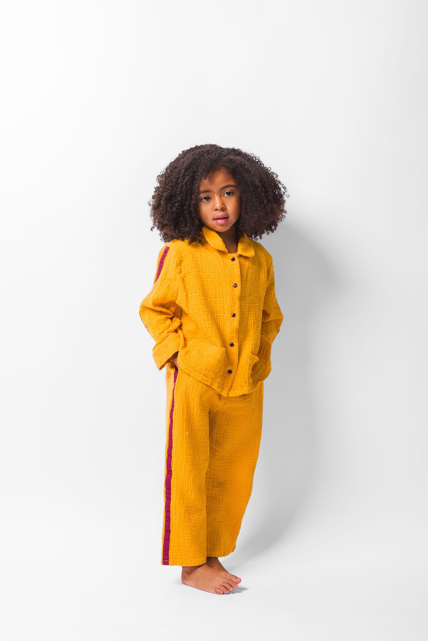 MERRY GOLD GAUZE LONG PAJAMA SET