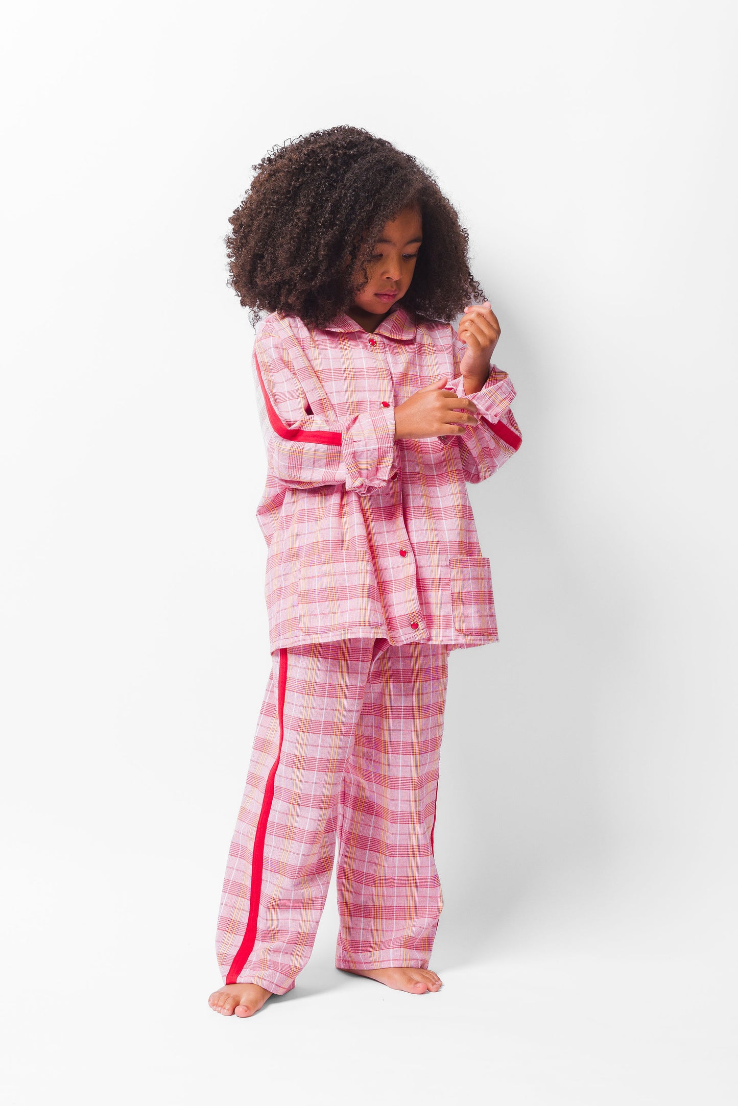 RED PLAID LONG PAJAMA SET