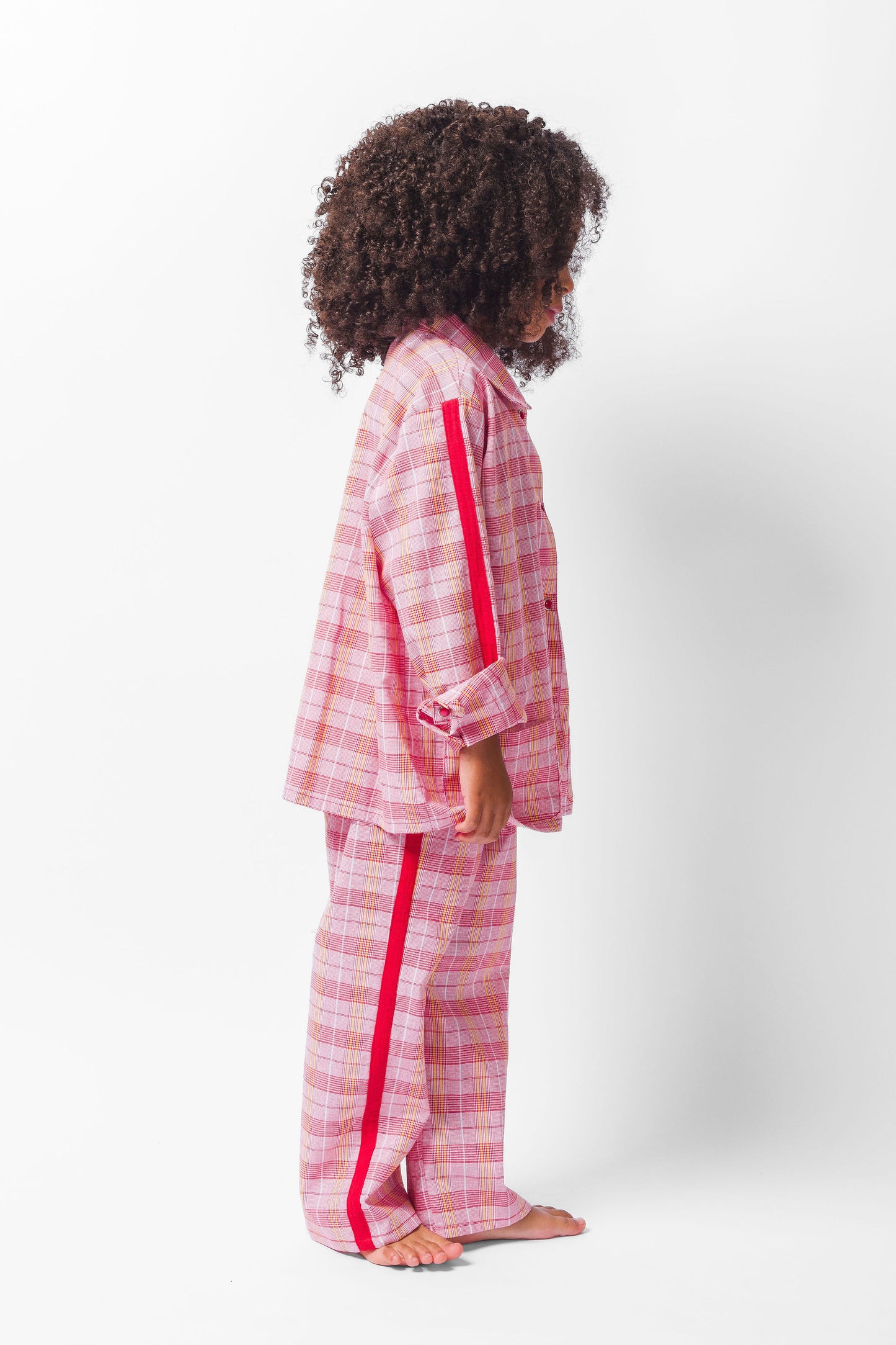 RED PLAID LONG PAJAMA SET