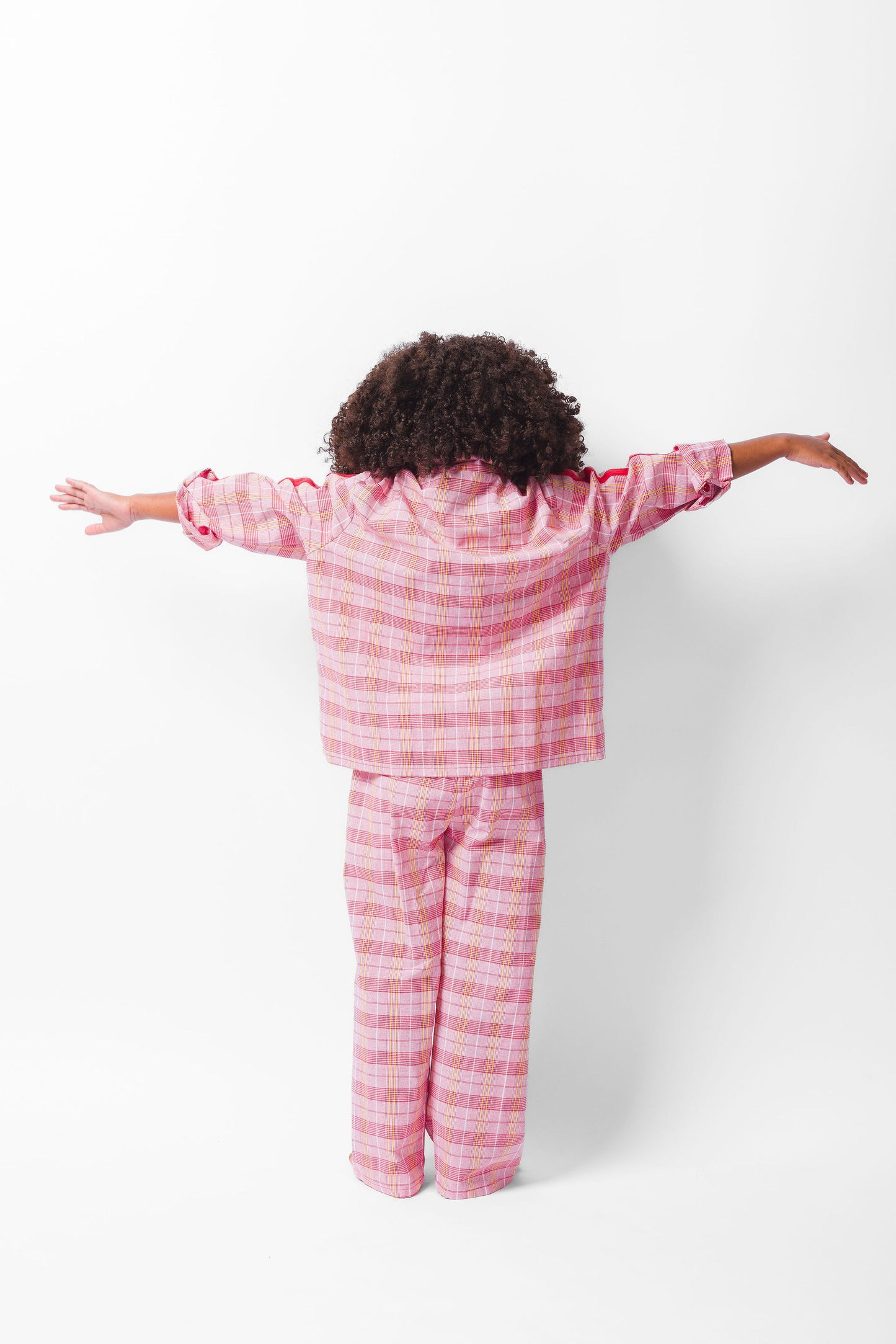 RED PLAID LONG PAJAMA SET